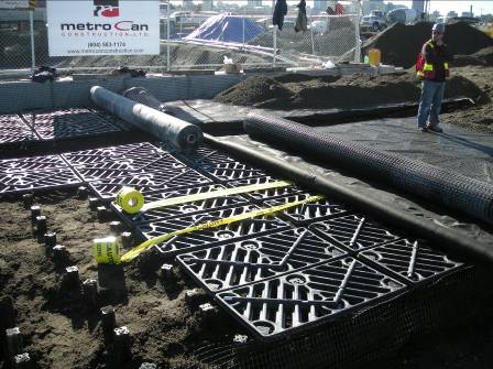 utility corridor is marked with caution tape