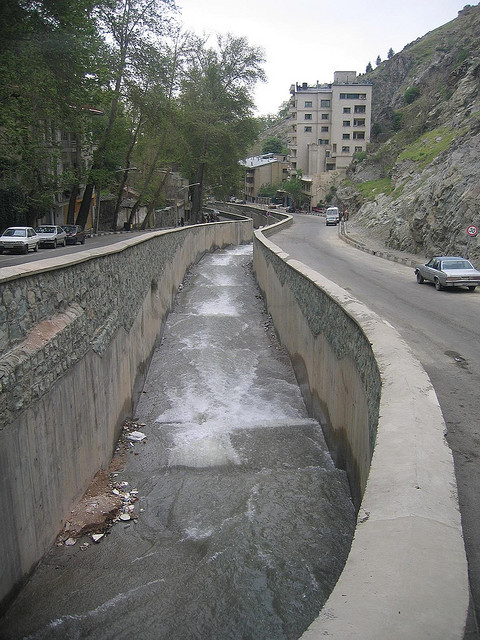 Jub flowing through Northern Tehran