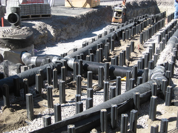 St. Clement School - stormwater distribution pipes