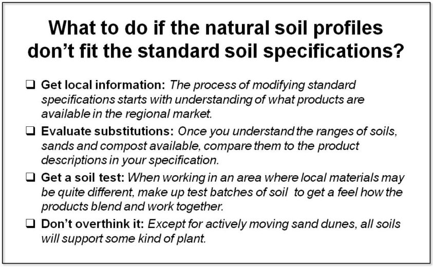 What to do when natural soils don't fit the specifications