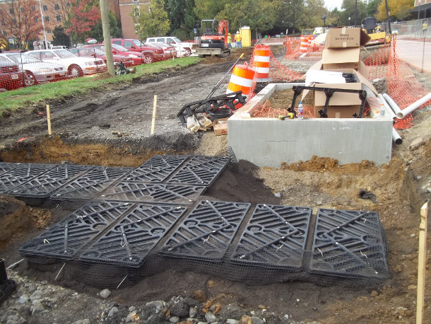 College Avenue Promenade Silva Cell installation