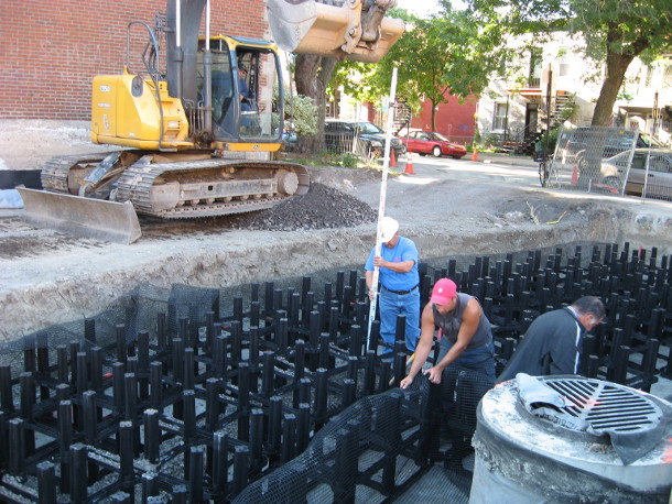 St. Clement School - lining the perimeter with geogrid