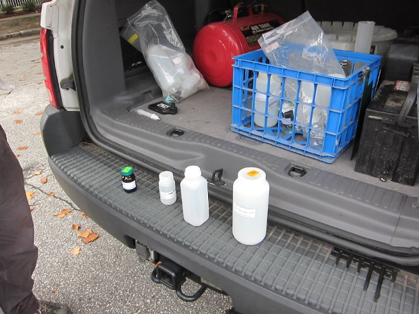 NCSU-pollutant test bottles