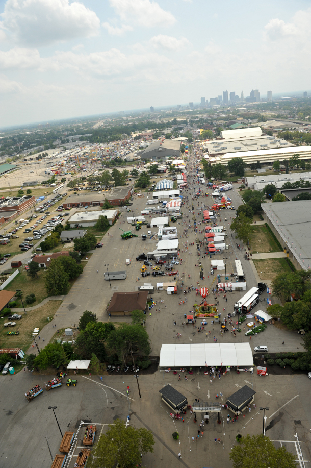 The entrance to the Ohio State fairgrounds prior to the Silva Cell installation lacked adequate shade coverage and greenery. The addition of nine new trees will provide a more inviting, park-like atmosphere for visitors.