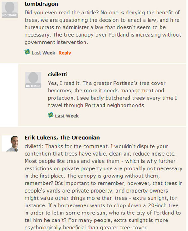 Oregonian - three tiered conversation