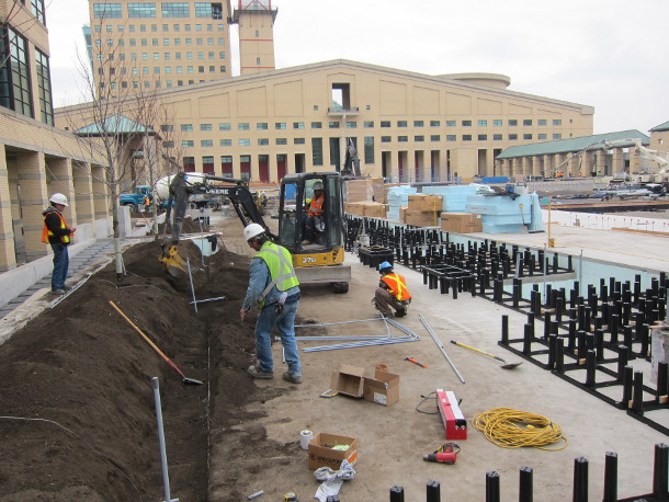 Mississauga Civic Square soil cells - before Mississauga Civic Square soil cells - before