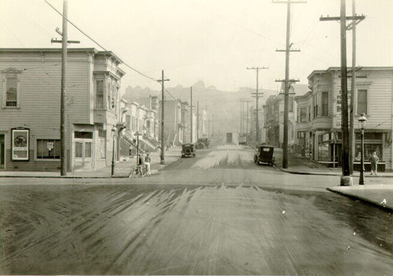 Intersection of 20th and York, 1929 (courtesy of the San Francisco Public Library)
