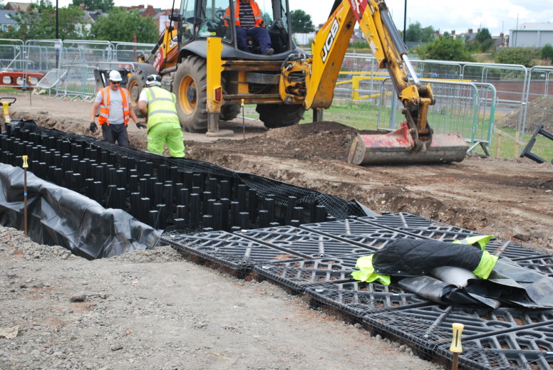 St. Mary's Way - soil being added to frames