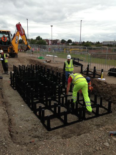 St. Mary's Way - soil being added to frames