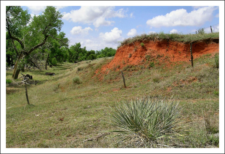 Oklahoma red clay soil. Flickr credit: Franklin B Thompson